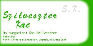 szilveszter kac business card